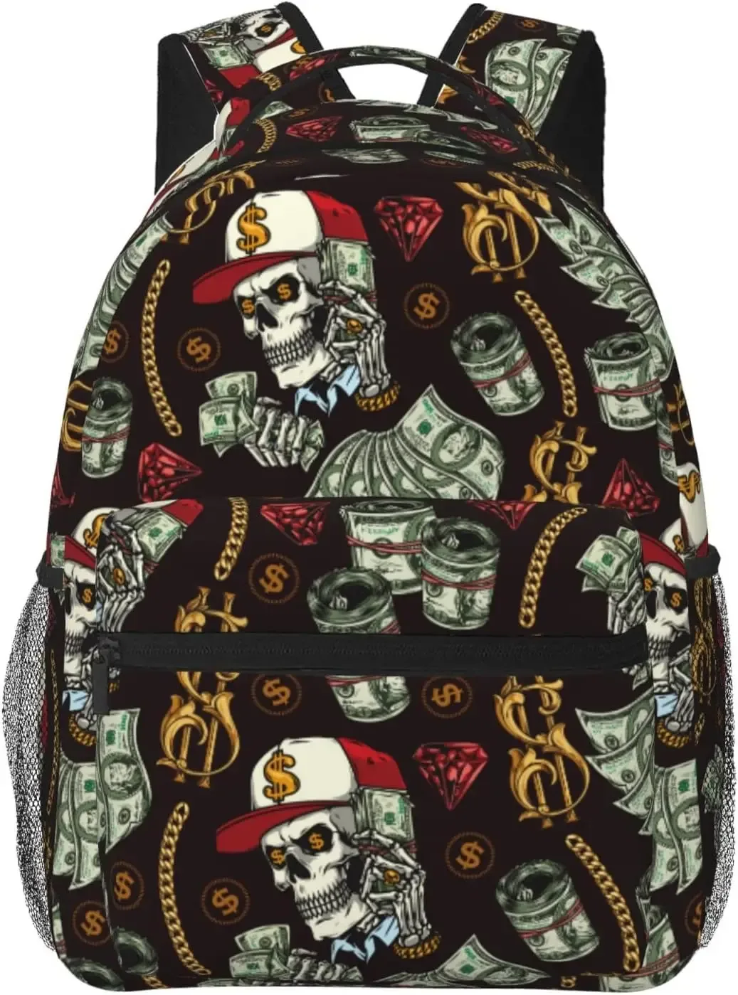 sac à dos léger pour ordinateur portable skulls pour hommes et femmes, cartable universitaire, sac de jour décontracté, sac de voyage
