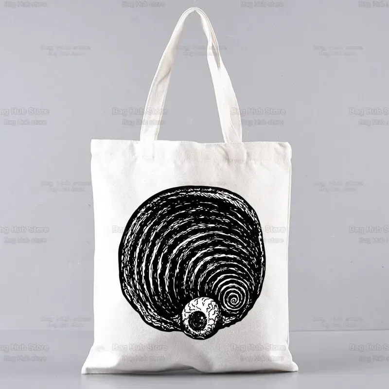 junji ito japonais manga graphique dames sacs à main tissu toile sac fourre-tout shopping voyage femmes eco réutilisable épaule