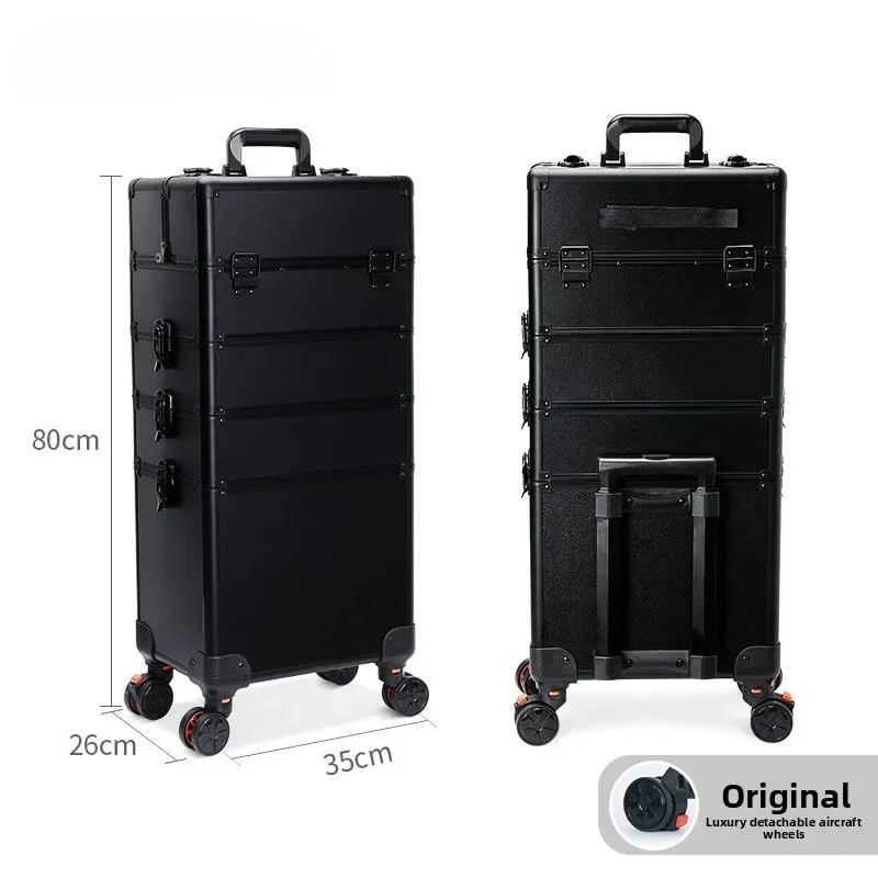 valise de maquillage professionnelle multicouche à combinaison libre, grande capacité, portable, pour cosmétiques, ongles, tatouages, beauté et voyage