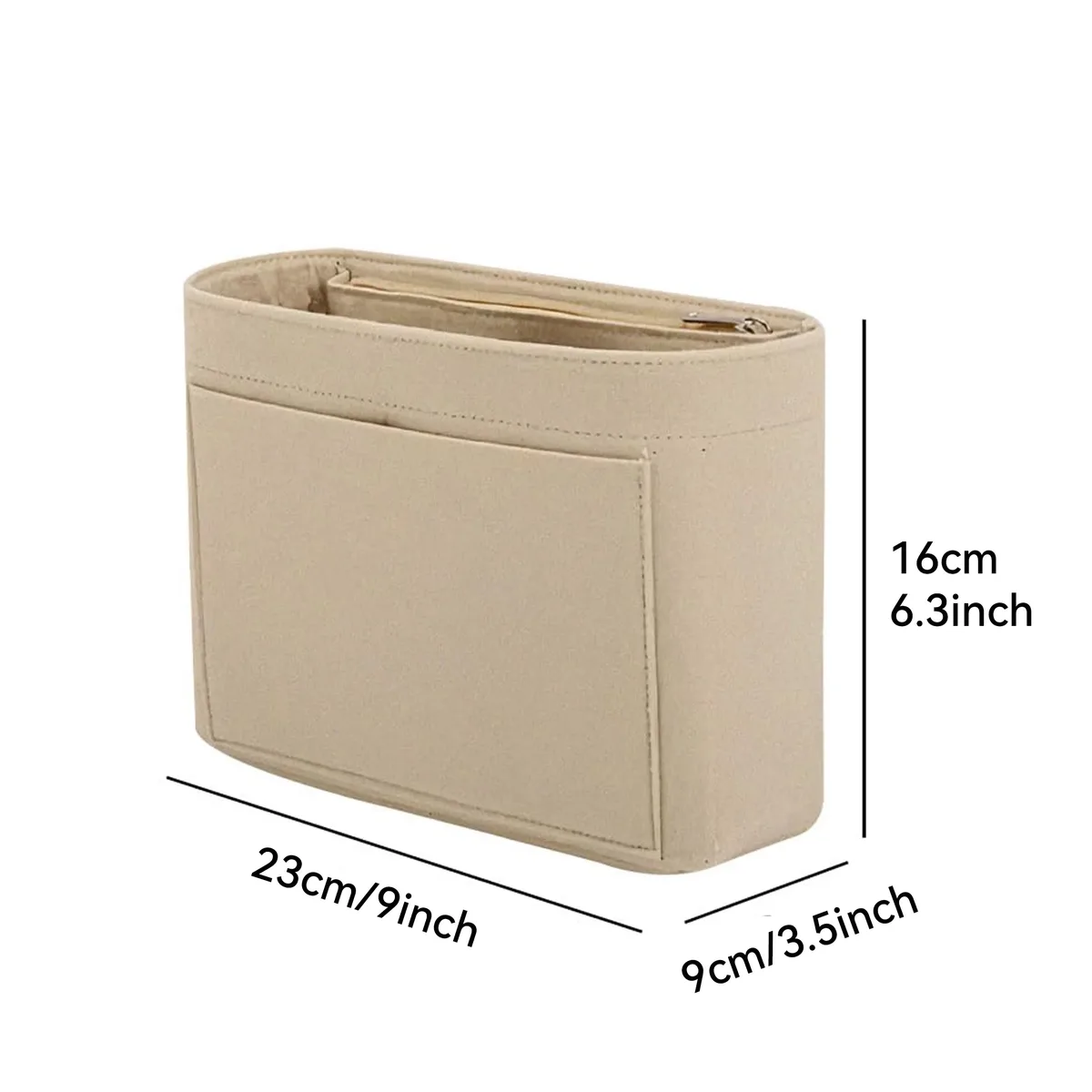 insert organisateur de sac à main en feutre avec plusieurs poches, doublure de sac dans le sac pour sacs à main et sacs à dos, sac de rangement de maquillage de voyage