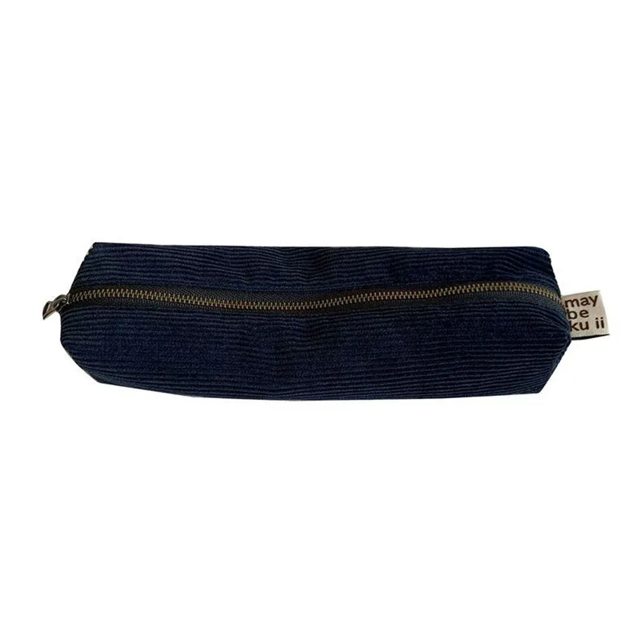 pochette de rangement en velours côtelé grande capacité, design minimaliste, trousse de maquillage portable, étui multifonctionnel pour papeterie et crayons, trousse de toilette de voyage