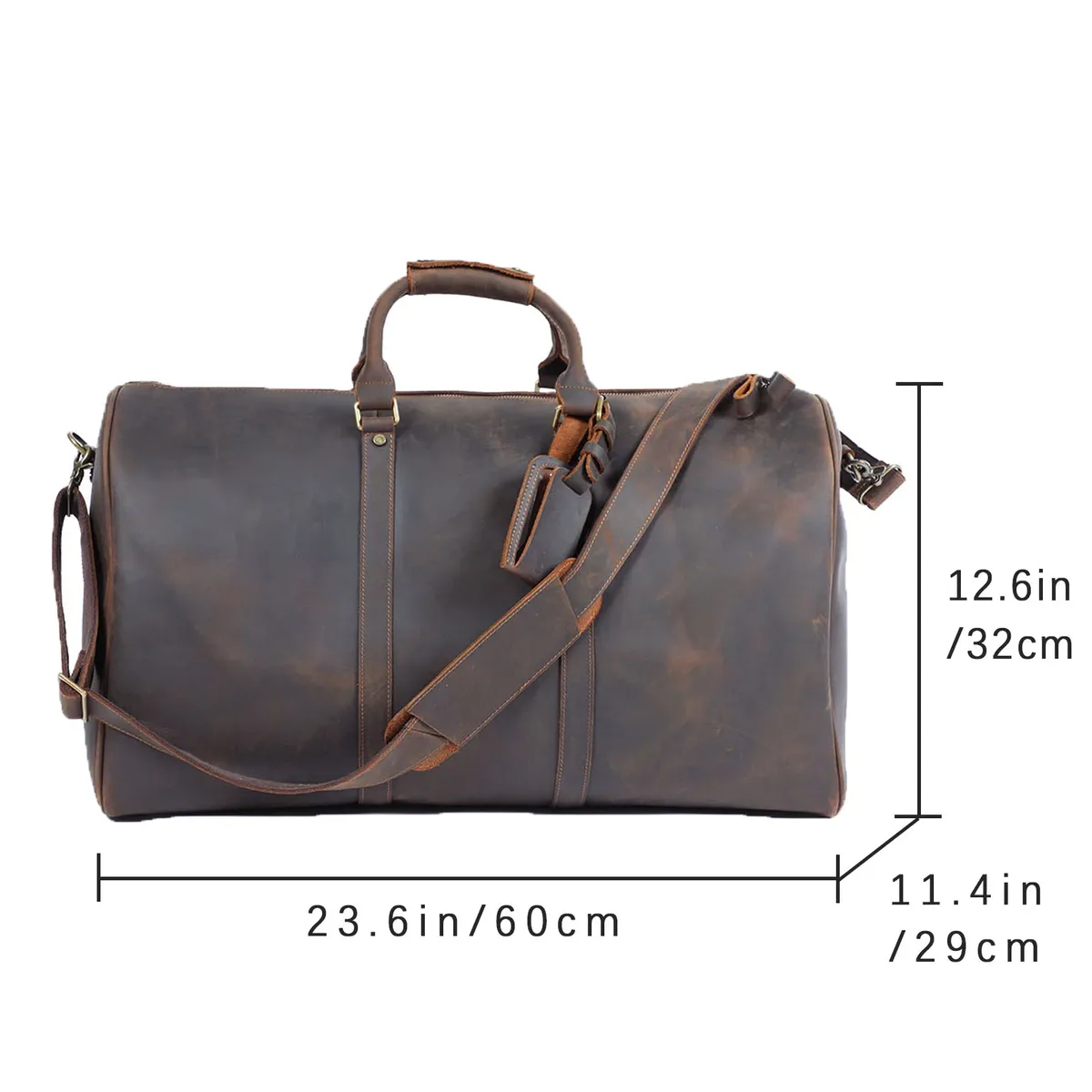 sac de voyage vintage s.worker en cuir pleine fleur grande capacité, sac de week-end pour homme, sac de sport