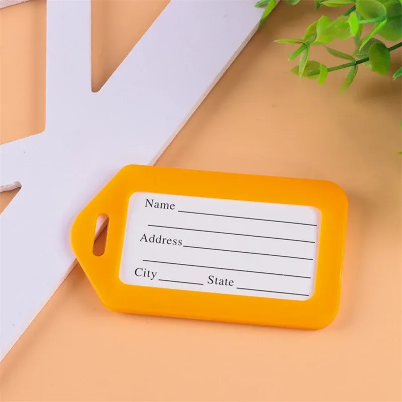 étiquettes de bagage en plastique, étiquette de valise, étiquettes de sac, nom, adresse, étiquette d'identification, accessoires de voyage, 20 pièces
