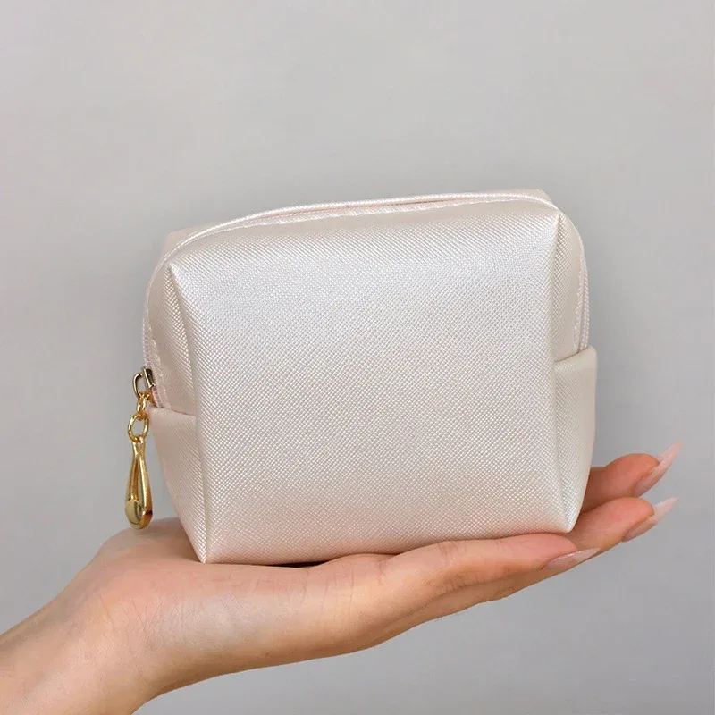 mini trousse de maquillage pour sac à main, sac cosmétique en pu, trousse de toilette étanche, trousse de maquillage de voyage, rouge à lèvres, poudres cosmétiques, étuis de rangement