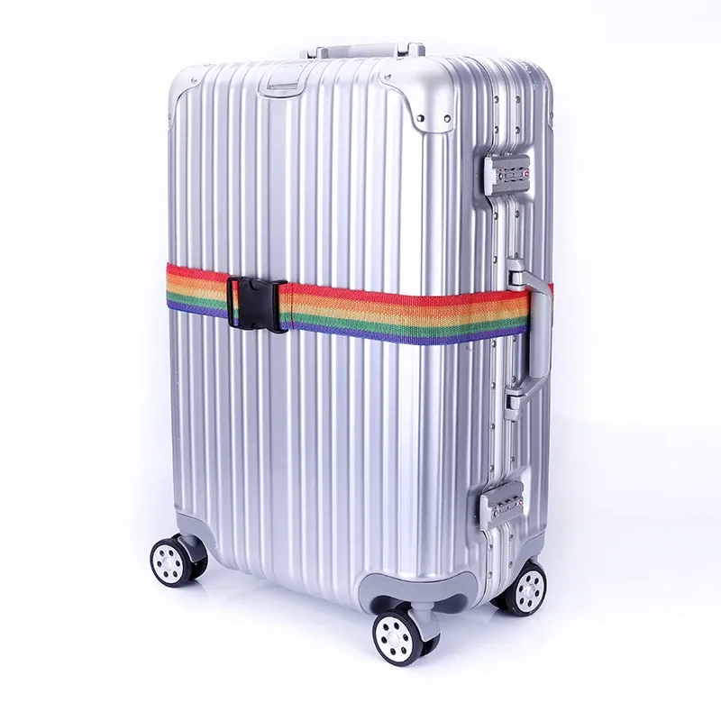 sangles de bagage droites pour valise, ceinture de bagage en polyester avec boucle de déverrouillage réglable, accessoire de voyage ﻿