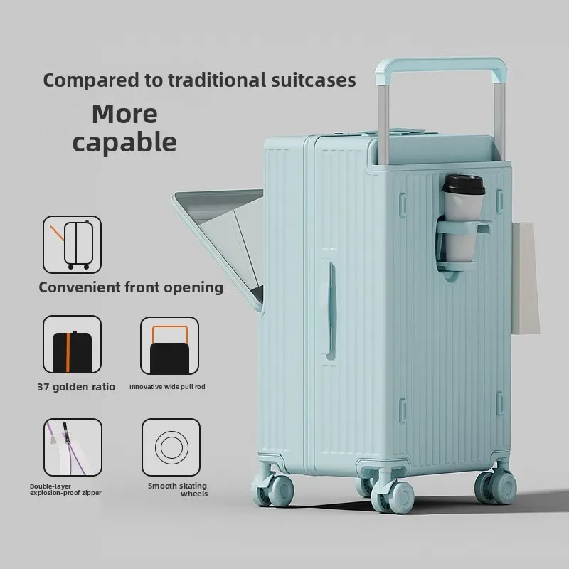 valise jean capacité grande compartiment séparé doublure confortable voyage antichoc serrure sécurité roues violettes