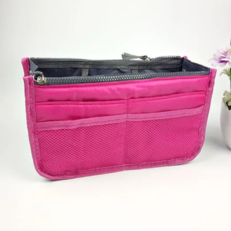 organisateur insérer sac femmes nylon voyage insérer organisateur sac à main sac à main grande doublure dame maquillage cosmétique sac pas cher femme fourre-tout