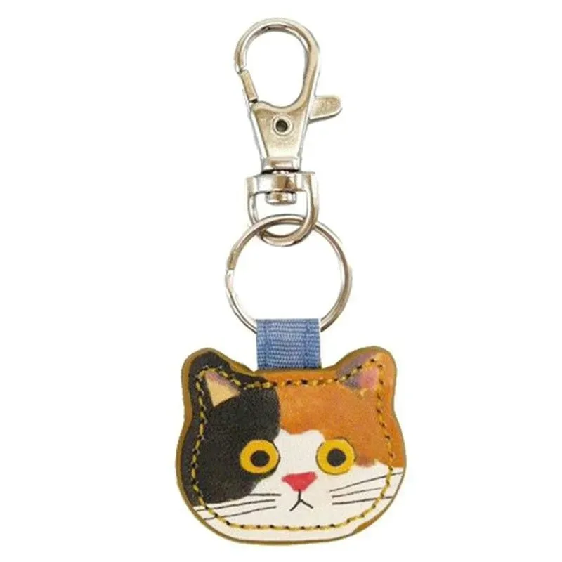 porte-clés chat en cuir créatif de dessin animé mignon, pendentif, sac de chat kawaii à la mode, accessoire de décoration pour sac à dos, cadeau