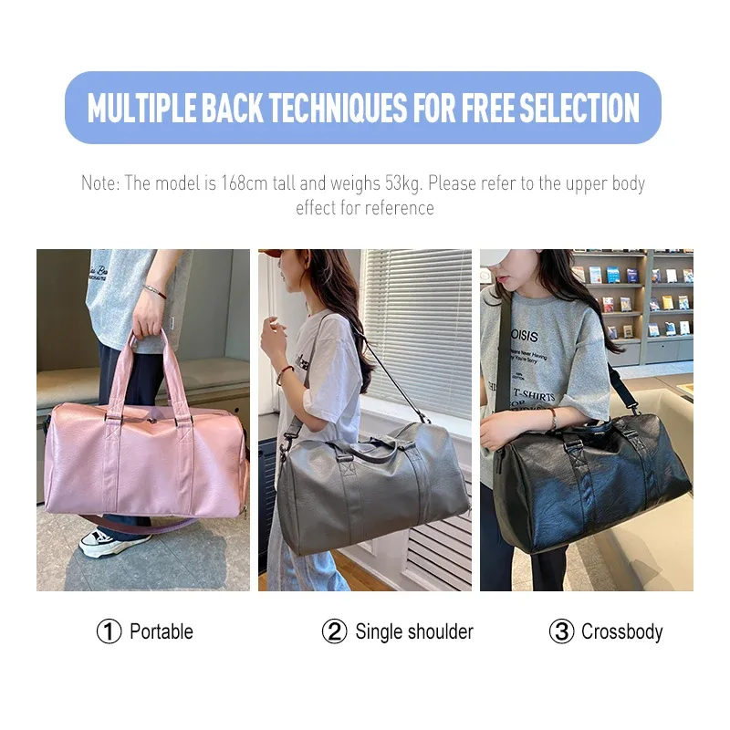 sac de sport en cuir pu avec logo, sac de sport de grande capacité, sac de fitness pour hommes, sac de yoga étanche pour femmes, nom imprimé
