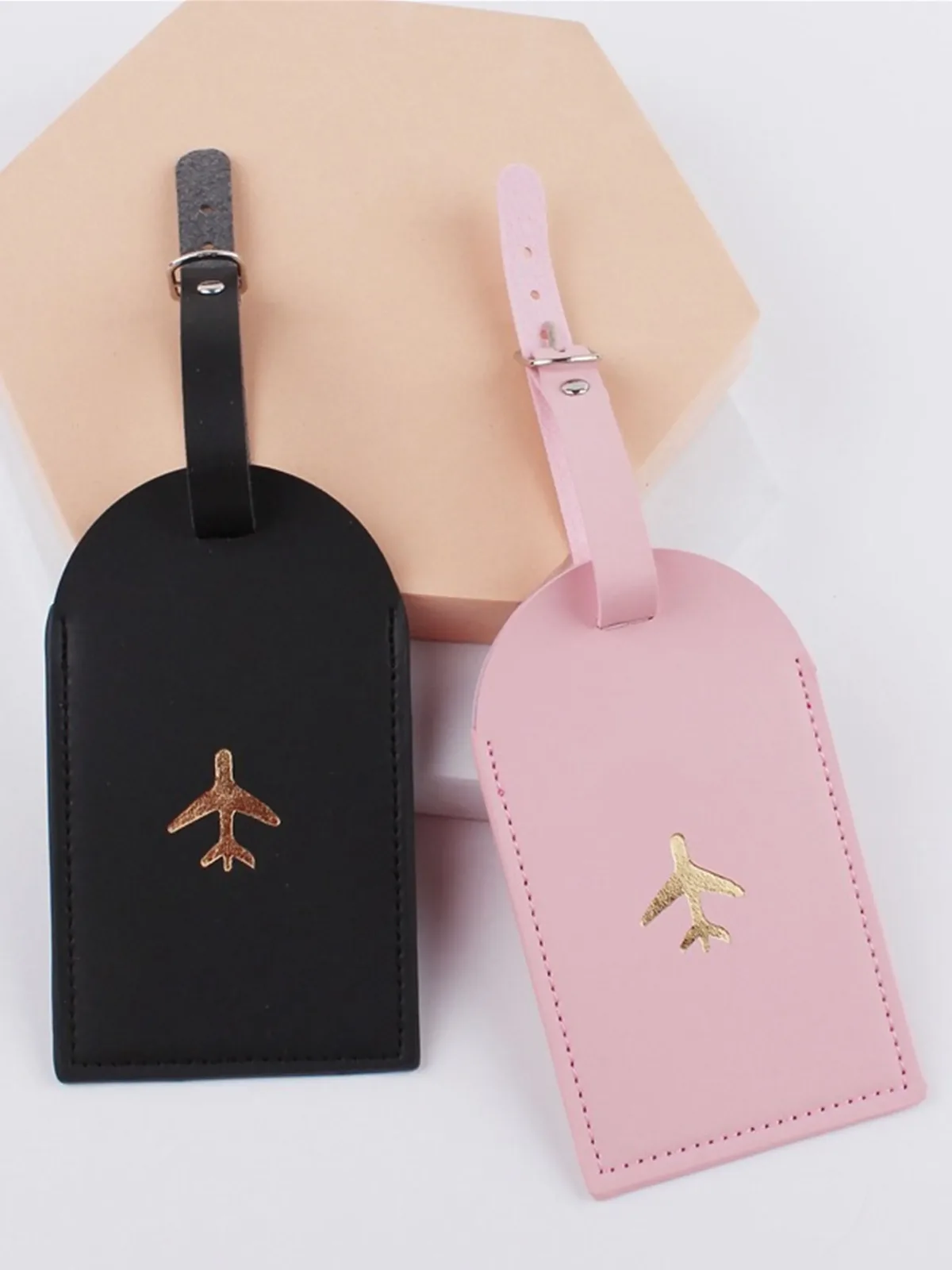 étiquette de bagage d'avion suspendue, 2 pièces, avec cartes d'identité nominatives, accessoires de voyage légers anti-perte pour vol, cadeaux pour amoureux