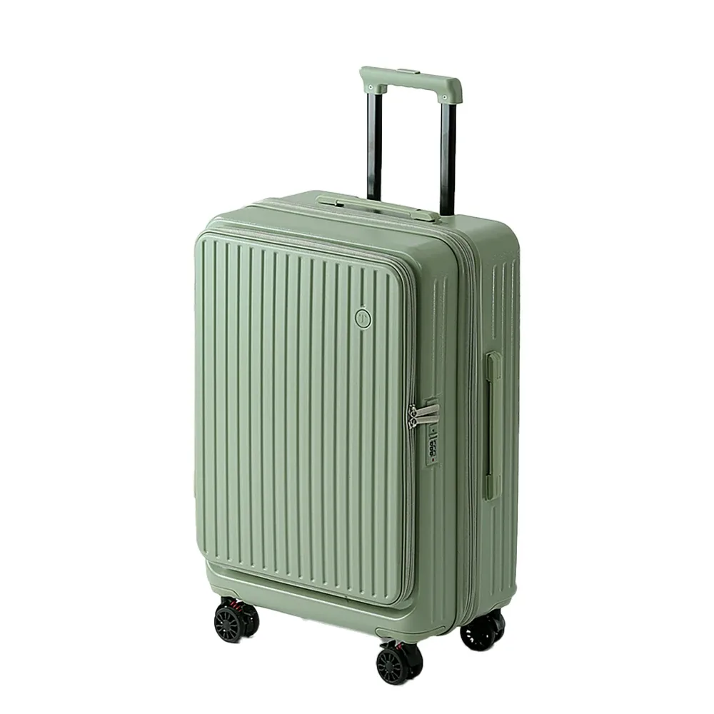 valise extensible multifonctionnelle à ouverture frontale avec porte-gobelet, bagage de grande capacité 360 °   roues amortissantes 20' 24' 28'