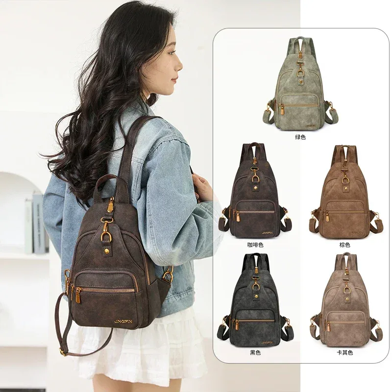 sac à dos rétro concis en pu pour femmes, sac de voyage polyvalent de grande capacité, à la mode, sens avancé, décontracté, nouvelle collection 2025