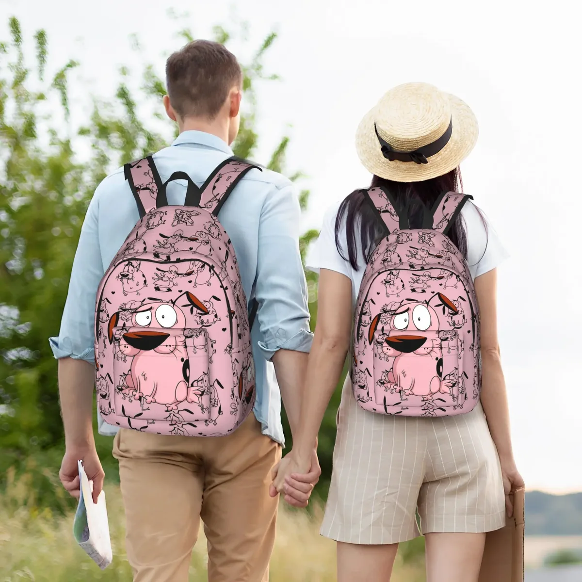 sac à dos cool courage le chien lâche - cadeau idéal pour étudiants, sac de travail, sac à dos de jour pour hommes et femmes, sacs en toile pour l'université