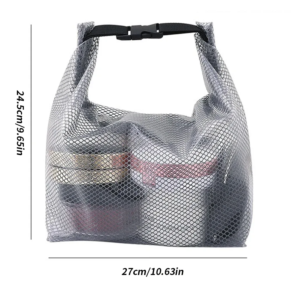 mesh storage bag, fitness clothing, swimming bathroom, large capacity drawstring, men's and women's outdoor toiletries bag