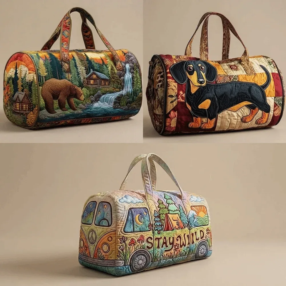 sac de voyage matelassé à bandoulière avec motif animaux 3d, sac de sport et de gym grande capacité