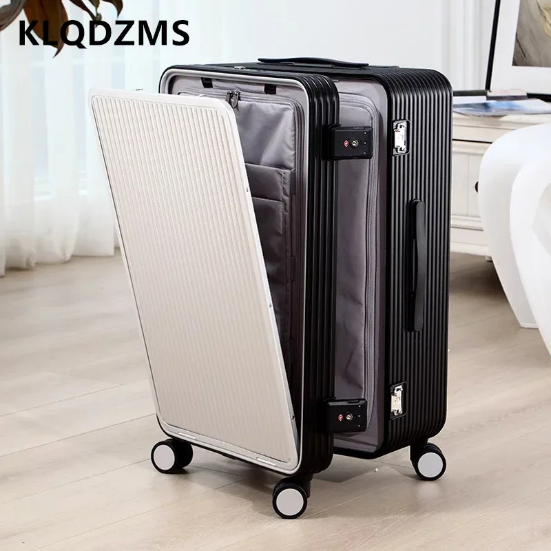 klqdzms 20 "24" 26 "28 pouces valise pour hommes tout en aluminium magnésium alliage boîte d'embarquement avant ordinateur portable boîtier de chariot bagages d'affaires