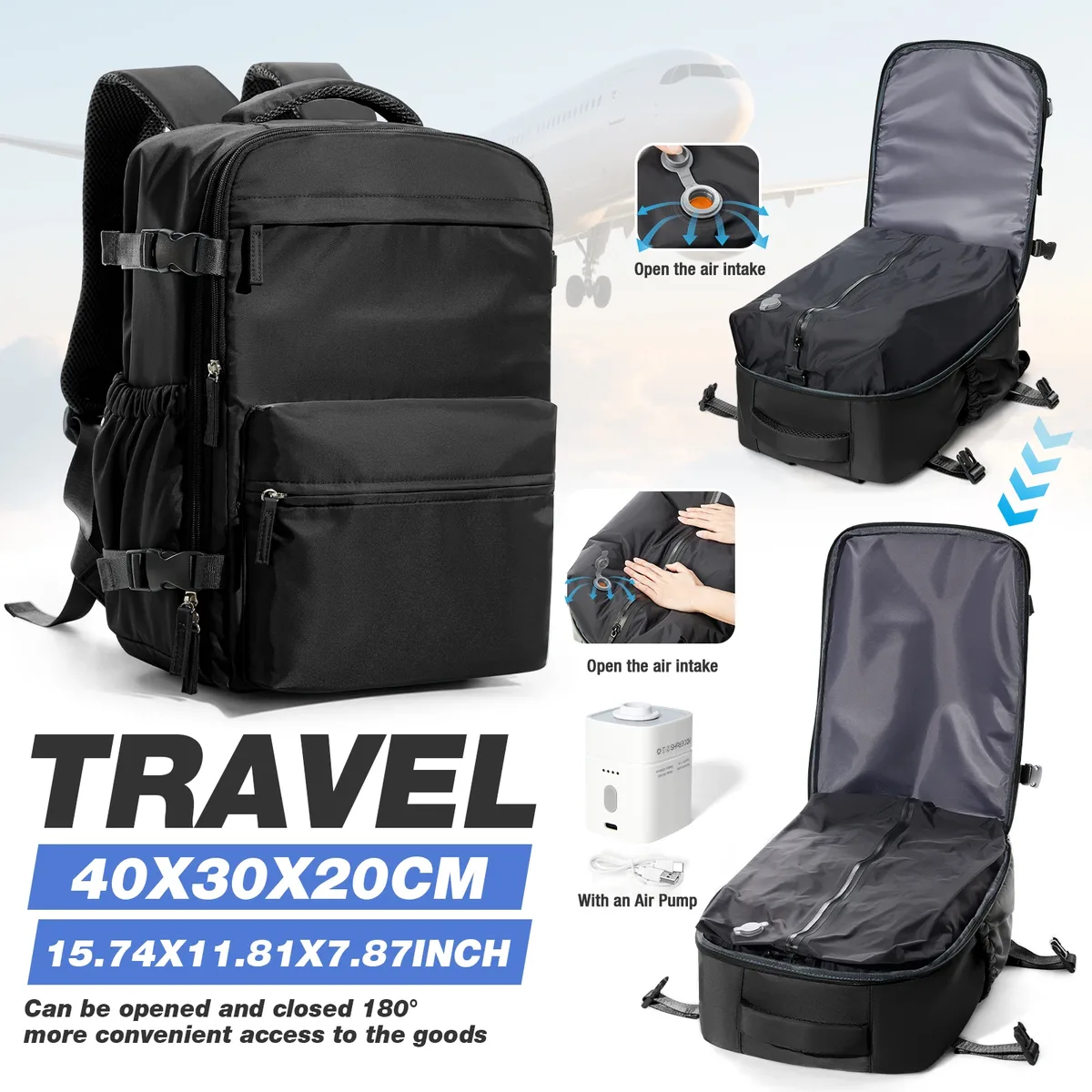 sac à dos cabine ryanair 40x30x20, sac à dos wizzair easyjet, sac à dos sous vide, bagage à main, sac à dos pour ordinateur portable homme, sac de rangement sous vide