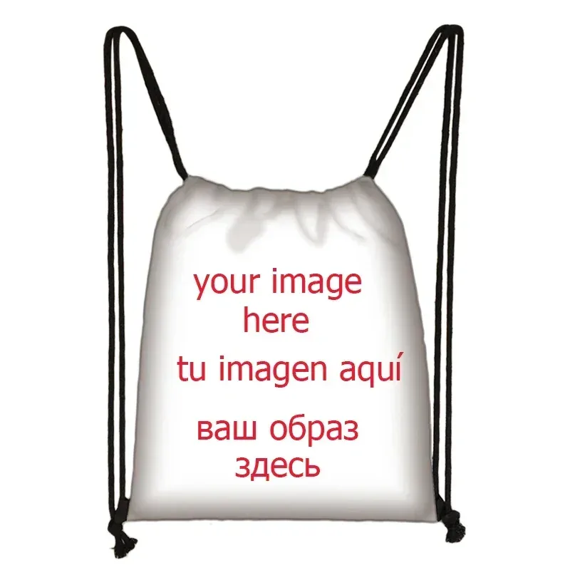 sac à cordon personnalisé pour hommes et femmes, sacs de voyage sr causaux, sac à dos fémintuel pour dames, image personnalisée, logo, nom