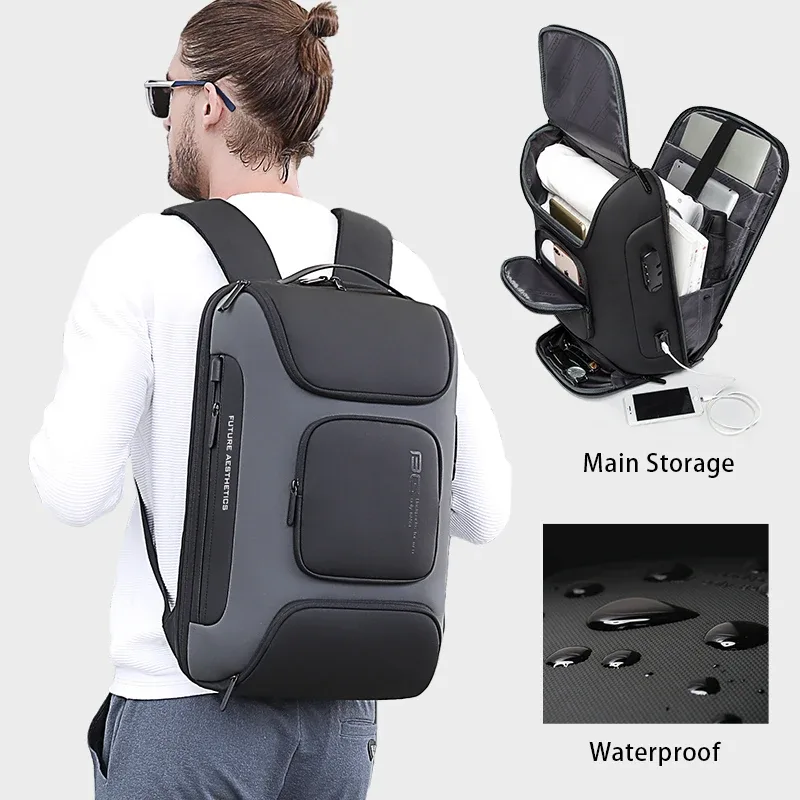 bange-sac à dos pour ordinateur portable pour homme, sac à dos d'affaires, grande capacité, voyage, étanche, antivol, sr sports mochila, 17.3 pouces