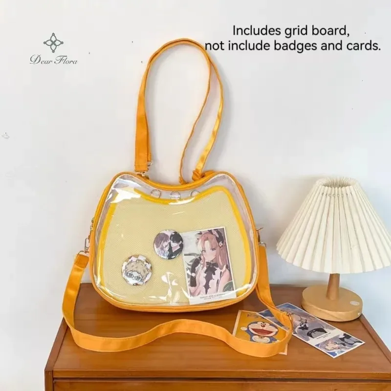 sac à bandoulière y2k sweet cute cat ita pour filles, sacs à bandoulière populaires, uniforme jk initié, affichage transparent, sacs à main pour étudiants, nouveau