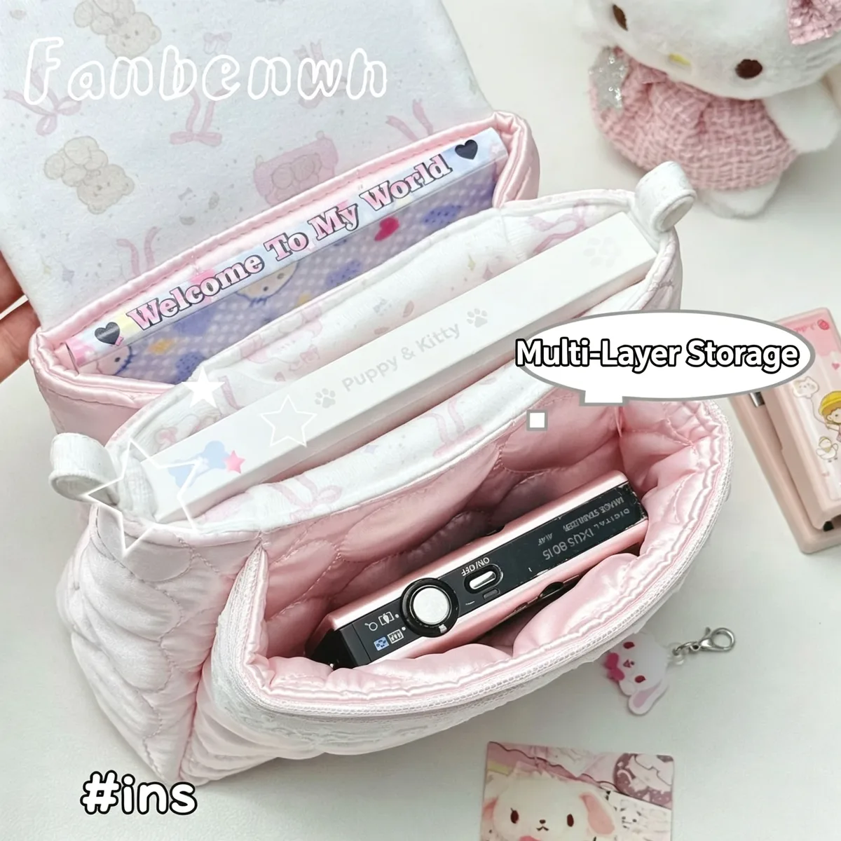 porte-monnaie doux en forme de petit ours mignon, style tendance, sac de rangement à trois compartiments, sac décoratif, sac pour écouteurs, porte-clés pour femme