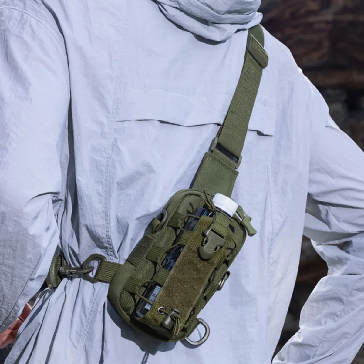 Sac de bouteille d'eau, sac de bouteille d'eau à bandoulière, housse de protection de tasse multifonctionnelle, housse de tasse d'eau, sac de cyclisme, sac de poitrine de camping professionnel en plein air