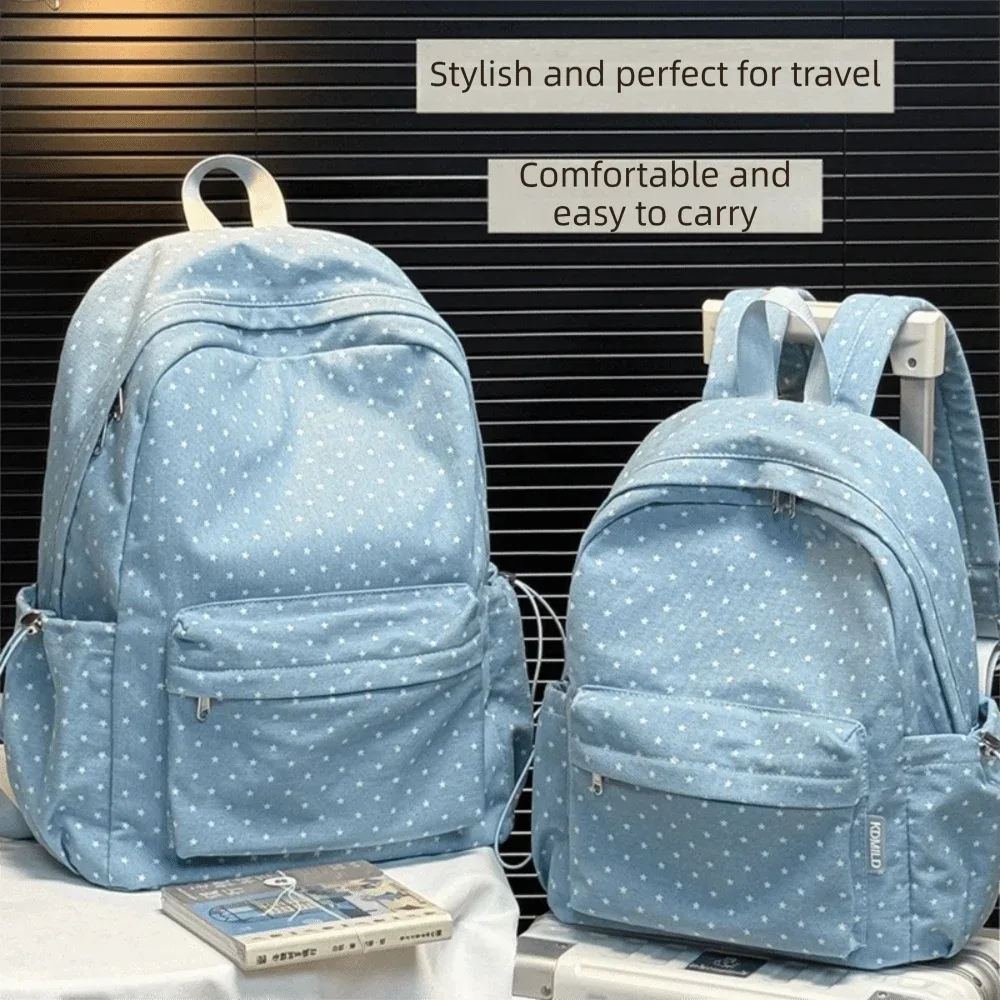 sac à dos scolaire à motif à pois style ins, grande capacité, sac de voyage de loisirs léger, nouveau sac pour ordinateur portable pour femmes