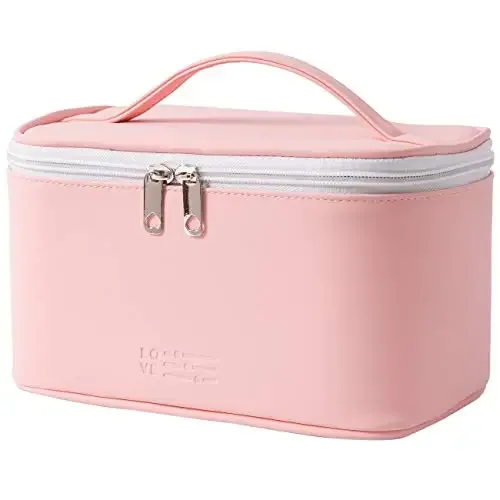 trousse de maquillage personnalisée avec nom brodé, sac cosmétique de voyage portable pour femme, en poudre, cuir pu imperméable, cadeau pour demoiselles d'honneur