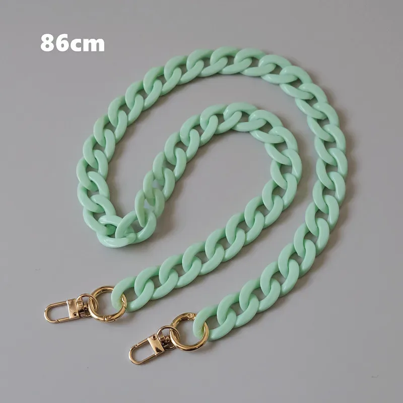 nouvelle chaîne de sac à main femme tendance, accessoire mignon en résine acrylique verte, sangle de luxe pour sac à bandoulière et pochette femme