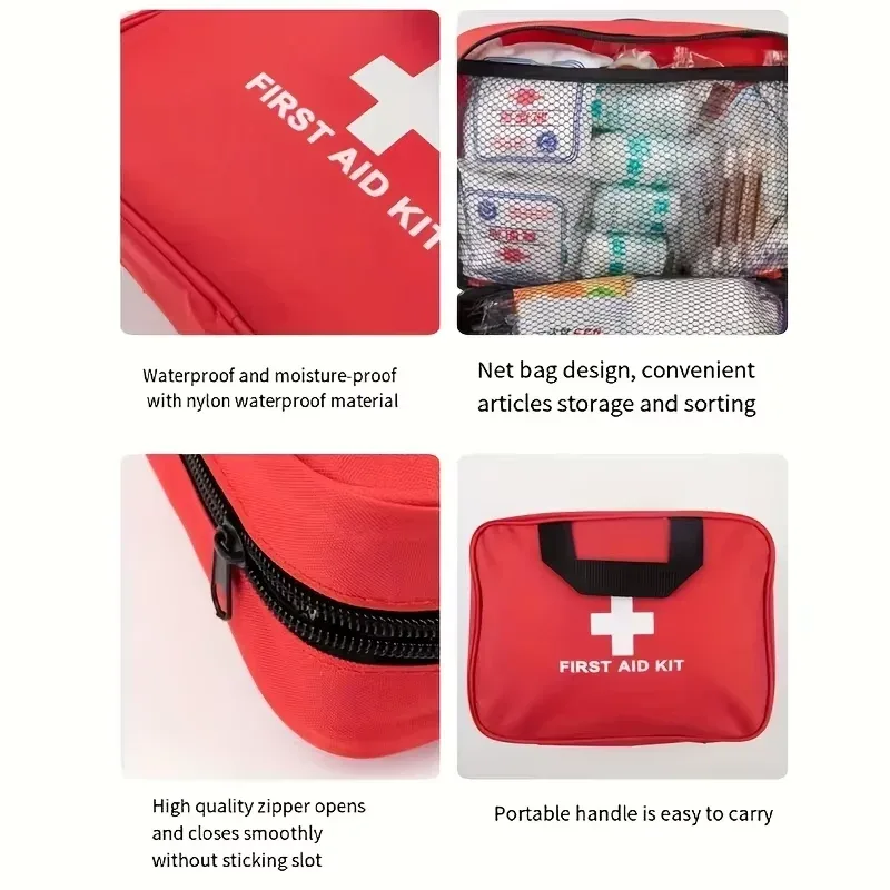 trousse de premiers secours 184 pièces, sac médical portable de fournitures médicales d'urgence polyvalentes, pour la randonnée en plein air, le camping et plus encore