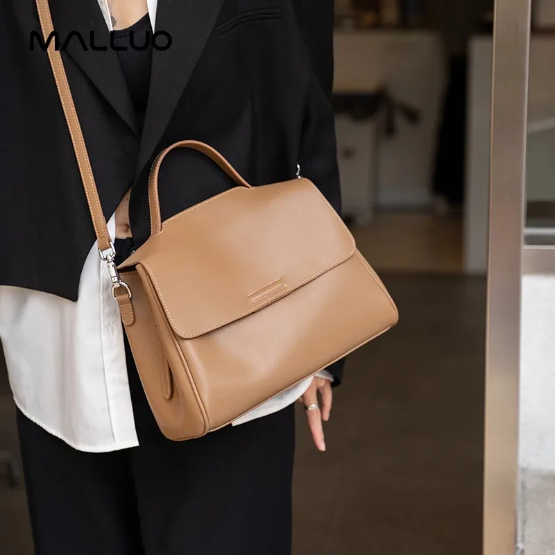 sac à bandoulière en cuir de vache véritable pour femmes, sac à main de luxe de créateur, sac à bandoulière souple en cuir pour le bureau.