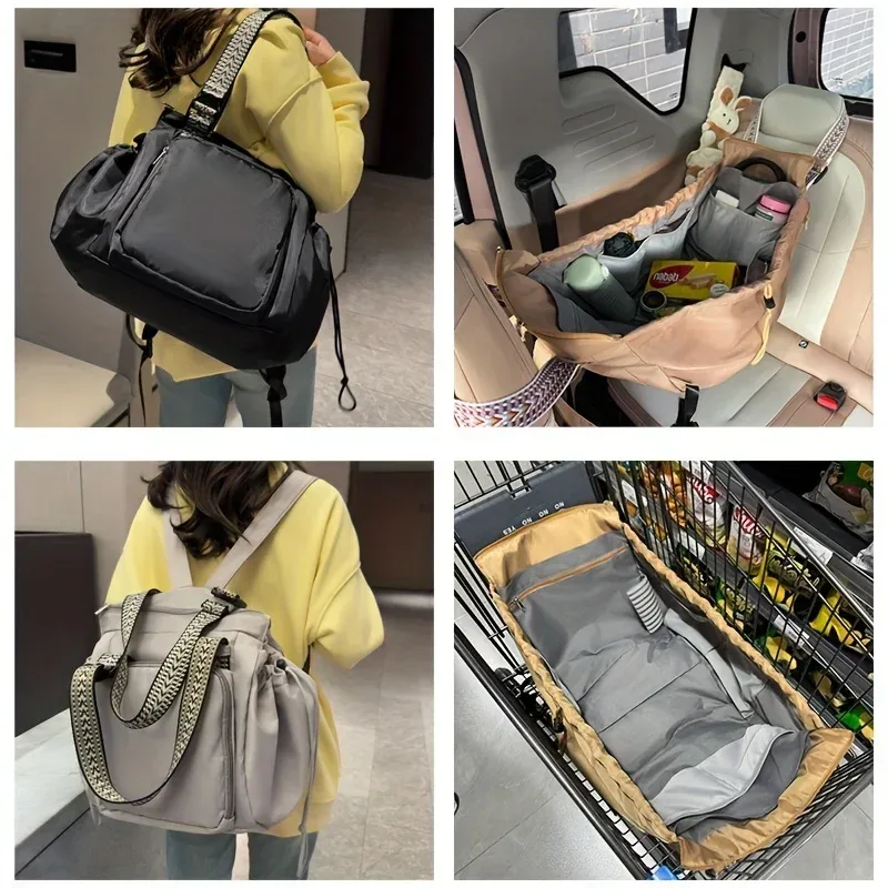sac de sport de fitness avec poignées, sac à dos de rangement de voyage de grande capacité et berceau convertible polyvalent en tissu oxford