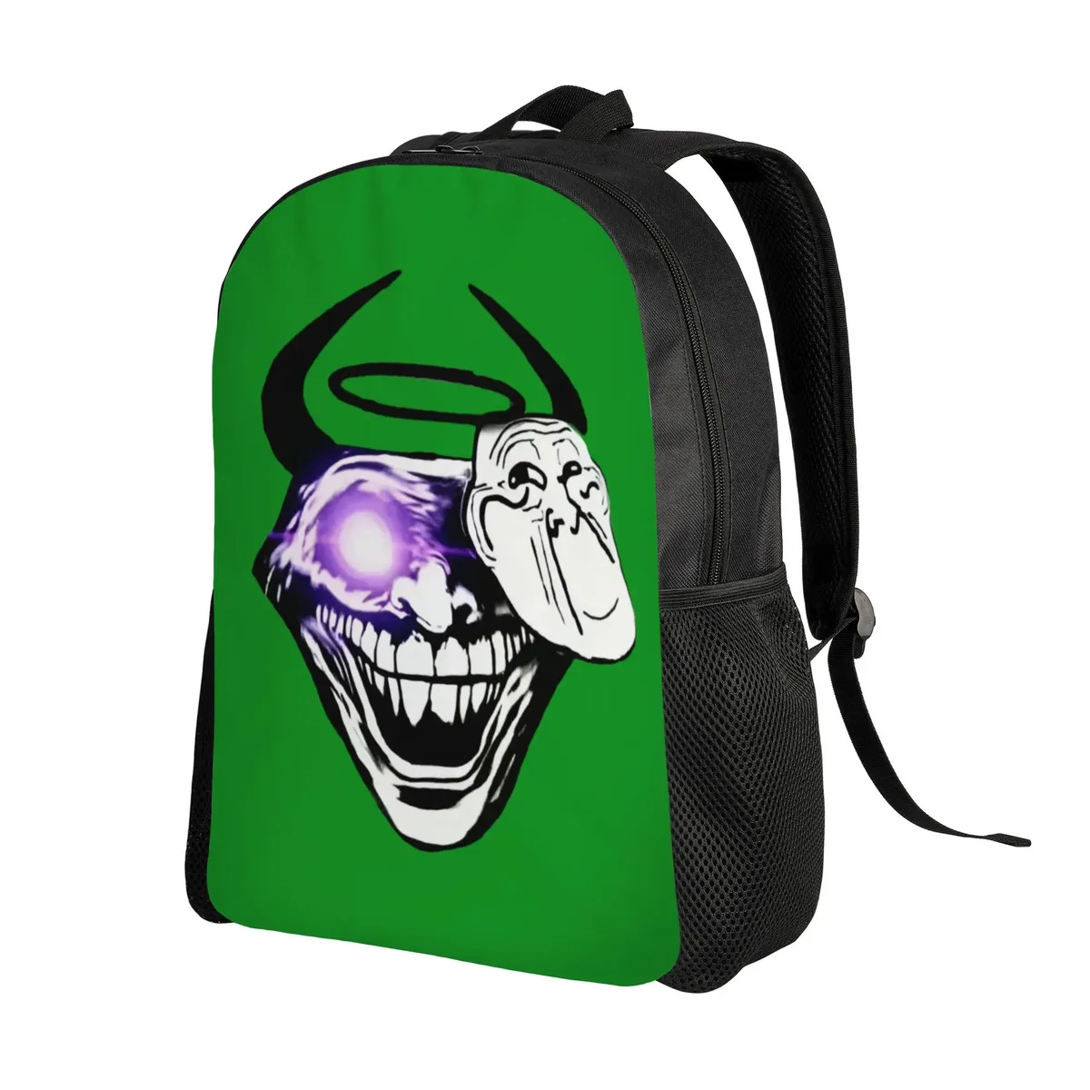 sac à dos personnalisé trollface amusant pour ordinateur portable, sac à dos basique pour femmes et hommes, pour l'école, les étudiants, sac manga