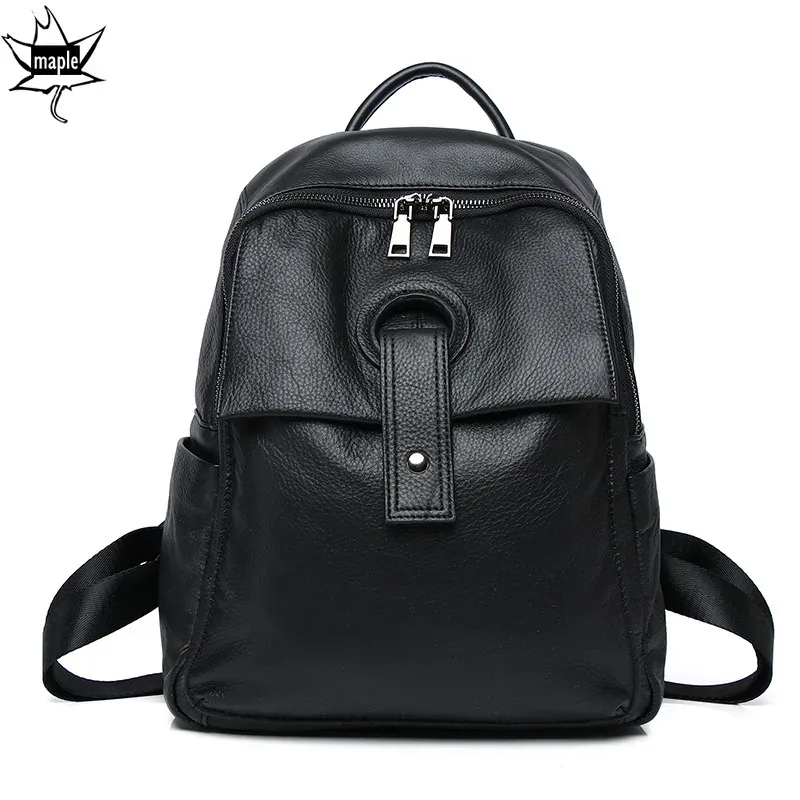 sac à dos de voyage en cuir véritable pour femme, sac à dos d'école pour adolescentes, sac à dos en peau de vache souple, mode classique, nouveau