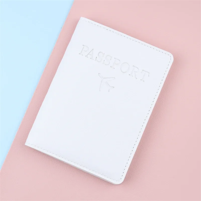 housse de passeport en cuir pu pour femmes et hommes, noir/rouge/rose/violet/bleu/marron/blanc/gris/jaune, étui de passeport pour hommes et femmes