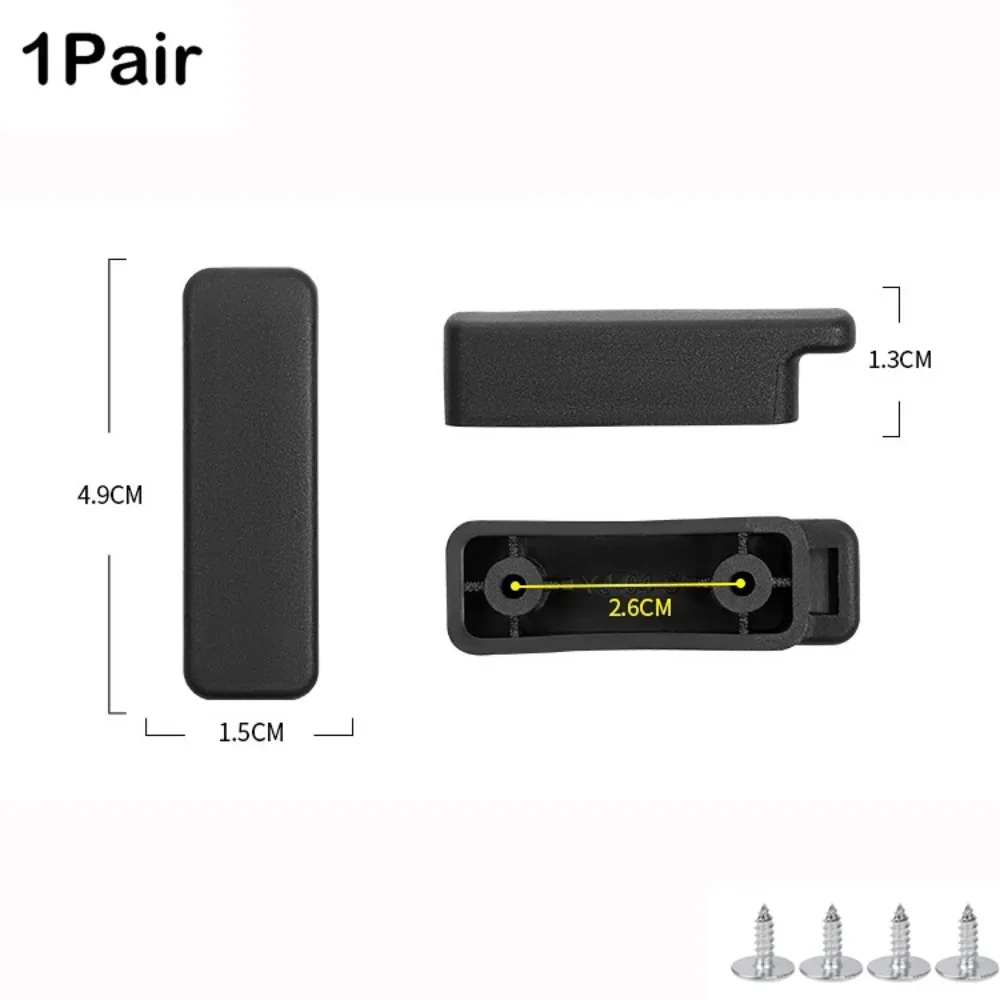 patins de protection en plastique noirs pour bagages avec vis – supports de fond de valise universels