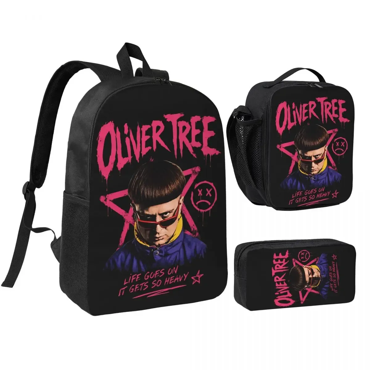 sac à dos commémoratif rip oliver tree pour adolescents, sac à dos pour ordinateur portable, sac à déjeuner, trousse à crayons, 3 pièces/ensemble