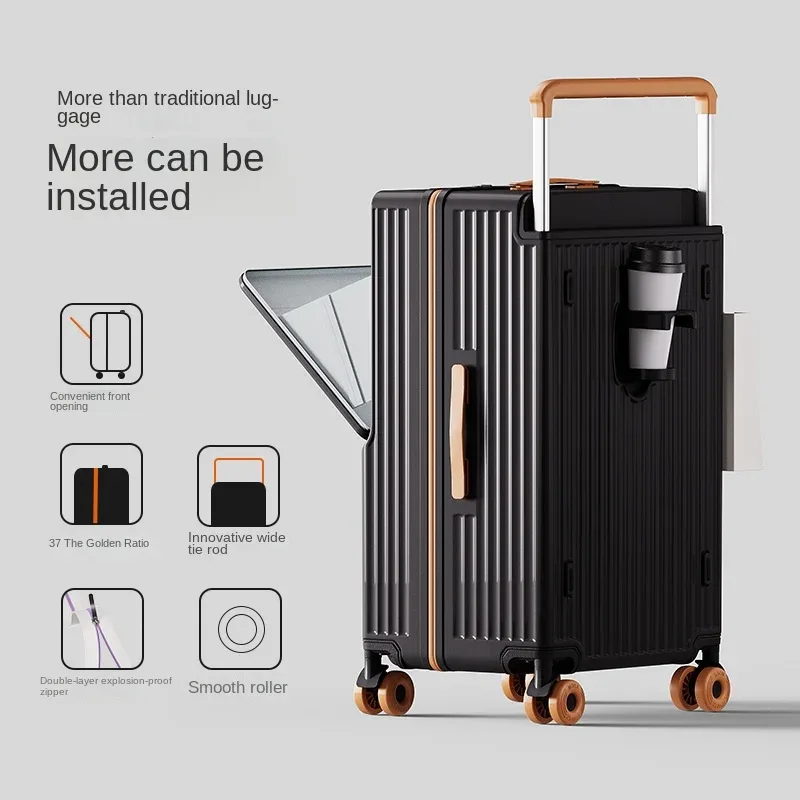 valise pc radiateur jaune rayures verticales poignée amovible roulettes toupie porte gobelet blanc rayures horizontales horizontales usage voyage