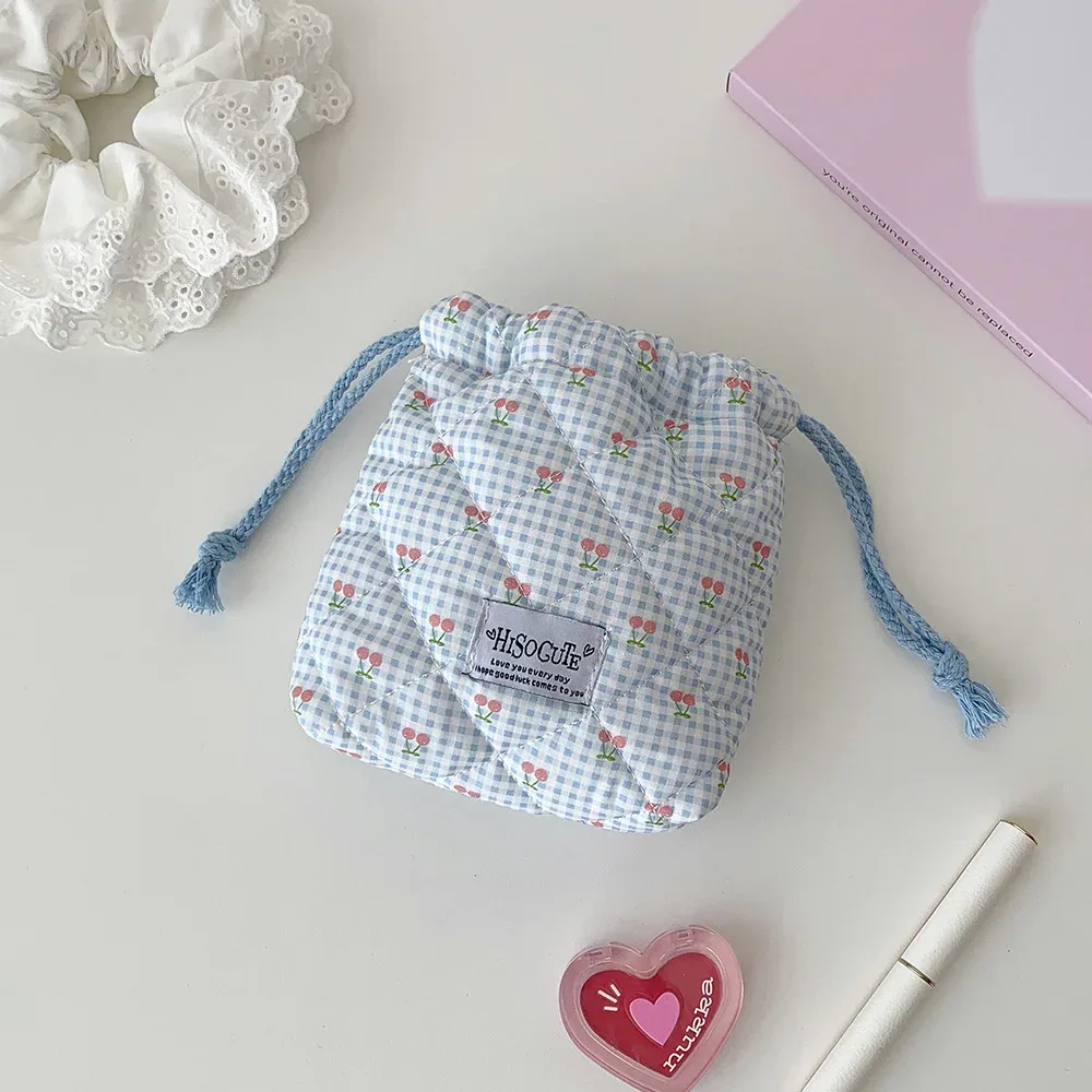 petit sac à cordon en forme de cerise pour cosmétiques, rouge à lèvres, rangement pour polaroid, pochette de voyage portable à cordon, petit sac de rangement pour articles divers