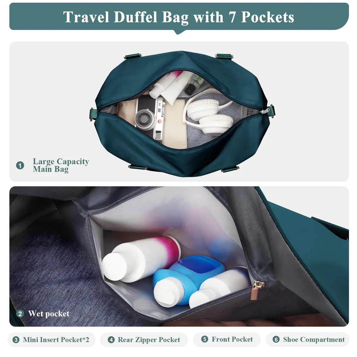 sac de voyage weekender pour hommes, sac de sport pour femmes, sac d'hôpital pour le travail et la livraison, sac de nuit, sac de voyage, sac de bagage à main