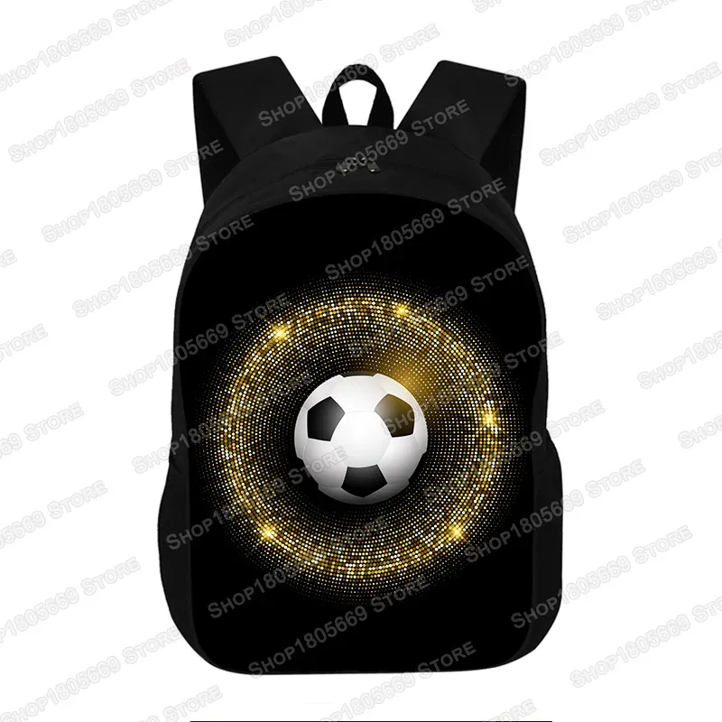 sac à dos imprimé football pour jeunes, cartable d'école, grande capacité, sacs de rangement, sac d'ordinateur, cadeau pour enfants, garçons et bol