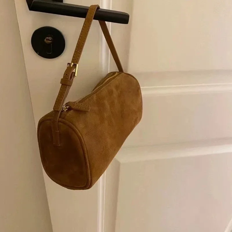 sac à main de luxe années 90 en cuir de vachette souple et daim véritable, mini sac bandoulière vintage pour femme