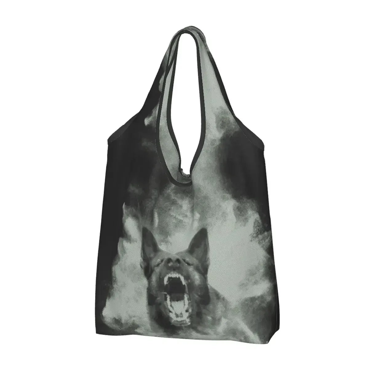 sac fourre-tout réutilisable pour femmes, sacs de courses d'épicerie portables, troupeau de contribuables allemands, sac à provisions pour amoureux des chiens, loup alsacien