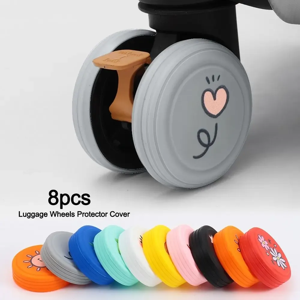 Juste de protection en silicone pour roues de bagages, anti-bruit SAP, valises, anneaux de protection des roues, absorption des chocs