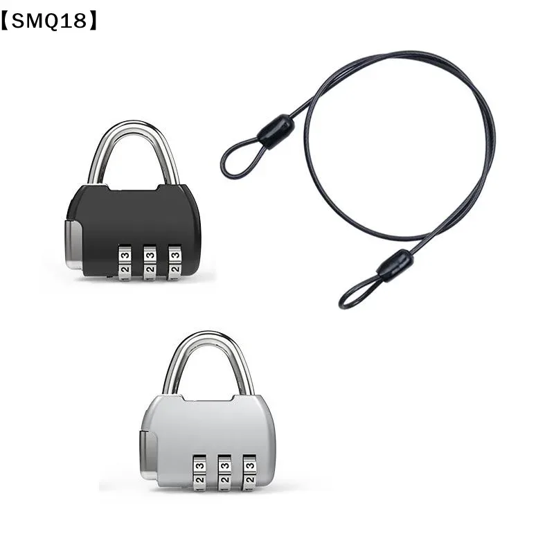 cadenas combiné trois chiffres cordelette acier alliage zinc revêtement antirouille vert rose sécurité voyage valise bagage