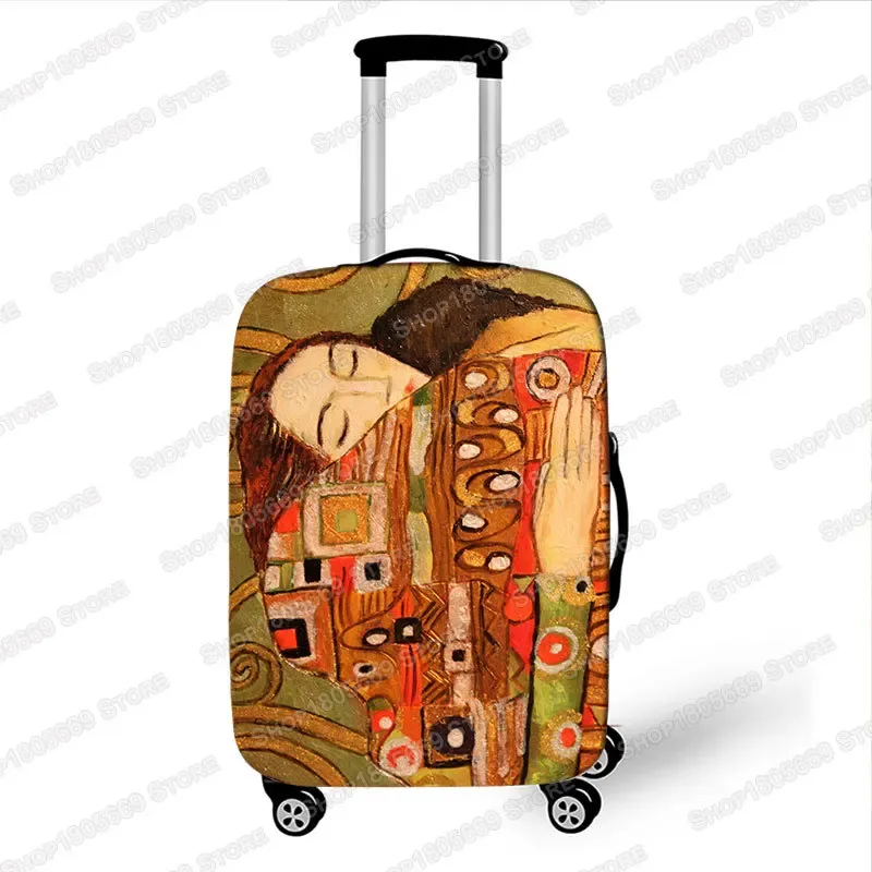 gustability-juste de valise de voyage pour femme, peinture à l'huile klimt, van gogh, nuit étoilée, housses avec housse anti-poussière élastique