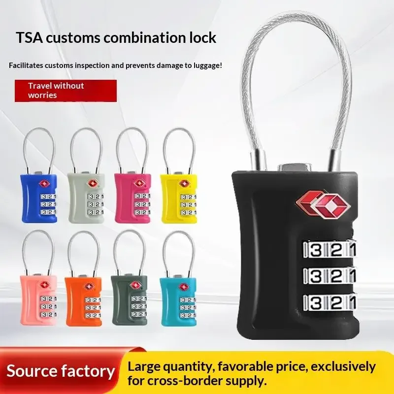 serrure de voyage tsa à code modifiable, 3 chiffres, portable, en alliage de zinc, pour valise, bagage, sac à dos