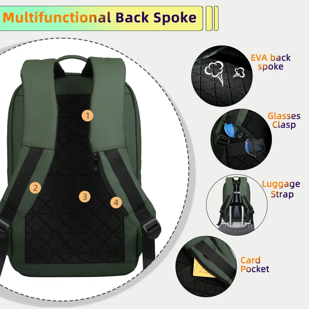 sac à dos heroic knight pour hommes, sac à dos d'affaires mince pour tablette, sac à dos de voyage léger pour ordinateur portable 14 "15.6" 17 pouces pour le travail et l'université