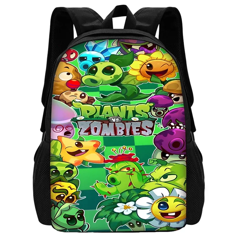 jeu chaud pour enfants pour p-plantes vs z-zombiess, sac à dos d'école avec sacs à déjeuner, sacs à crayons, sacs d'école pour garçons et filles, meilleur cadeau
