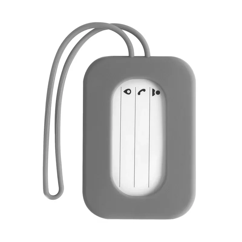 étiquettes de bagage de voyage en silicone, porte-nom et porte-carte d'identité, étiquette de valise de couleur unie, étiquette de bagage d'embarquement, accessoires de voyage
